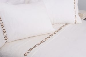 Amity home kith sheet set in white   saddle chevron pattern