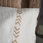 Amity home aubrey  malvern pillow in natural   chevron embroidery