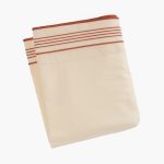 Amity home nell sheet set in cream with brick   multi stripe border
