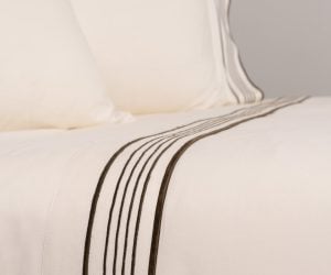 Amity home nell sheet set in laurel   vertical stripe detail