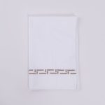 Amity home ellis sheet set in white with mushroom   geometric embroidered border