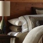 Amity home treva sheet set in cypress   geometric embroidered trim