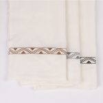 Amity home treva sheet set in cypress   natural with geometric embroidery