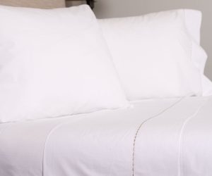 Amity home talo sheet set caramel   subtle vertical stitching