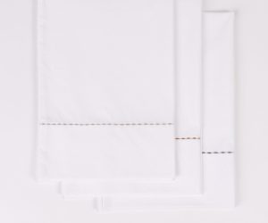 Amity home talo sheet set in oyster   decorative stitch line