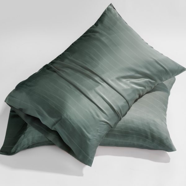 Amity Home Caressa Beautycase in Blue Surf - Subtle Sateen Stripe