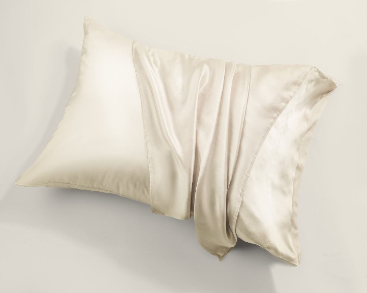 Amity home caressa beautycase in ivory   luxurious silky sheen