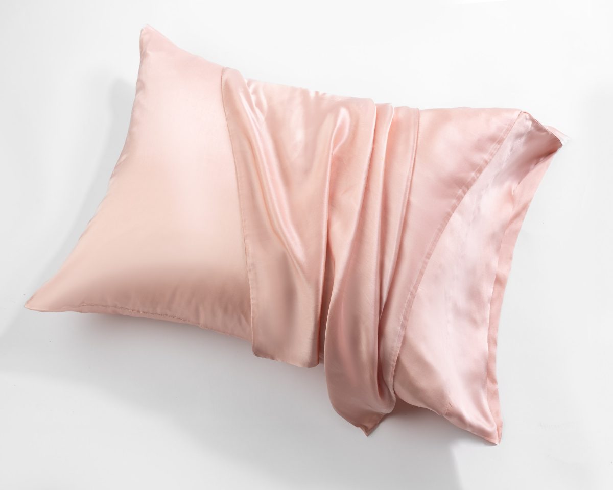 Amity home caressa beautycase in pink   luxurious satin sheen