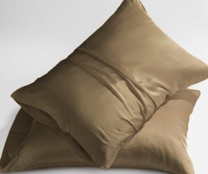 Amity home caressa beautycase in teak   smooth lustrous fabric