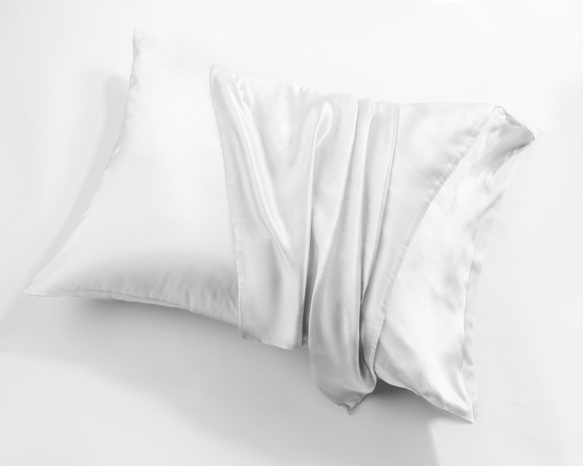 Amity home caressa beautycase in white   silky satin fabric
