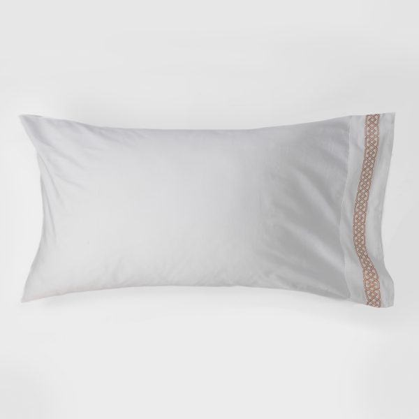 Amity home bronte pillowcases in white   geometric embroidered trim