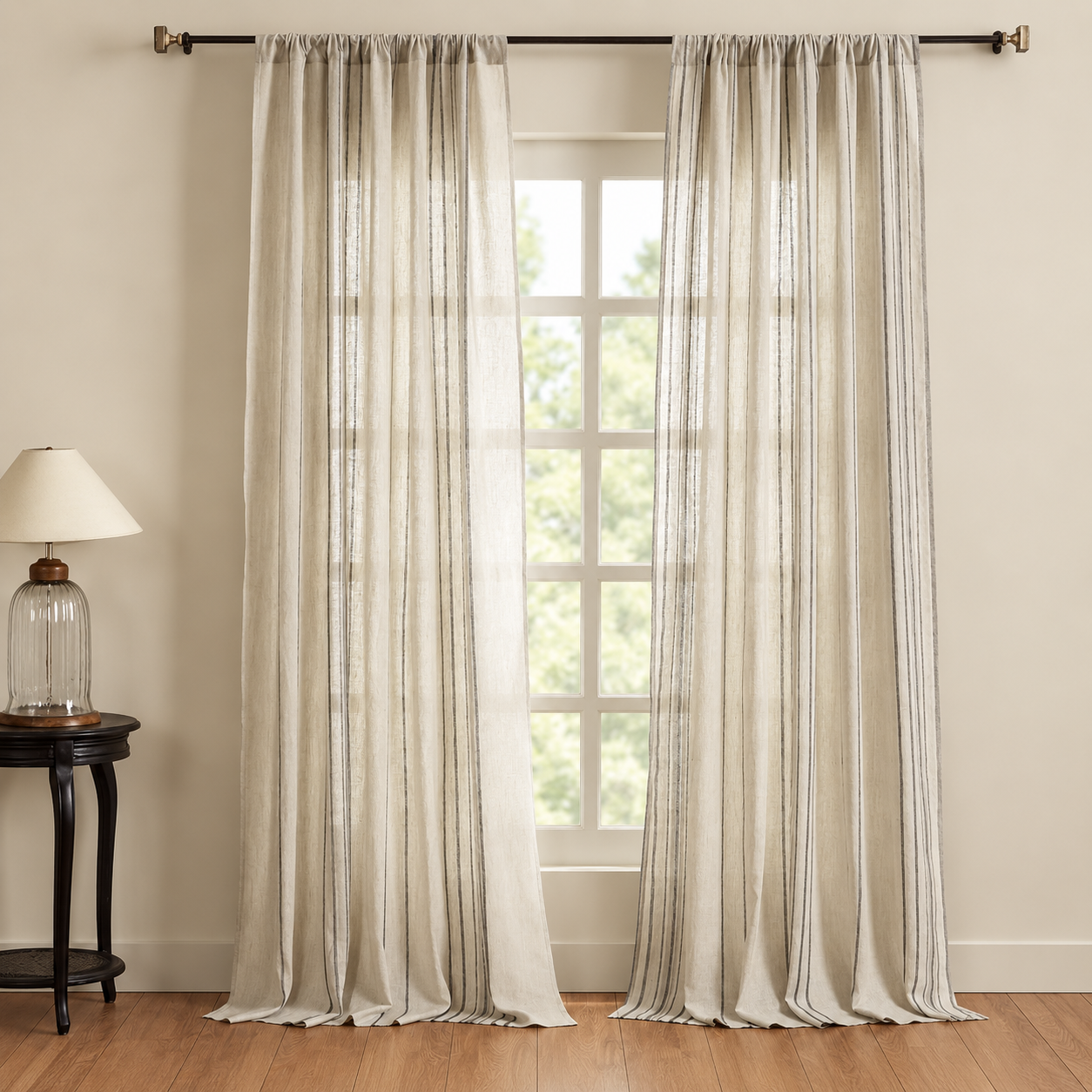Serene Striped Curtains by the Window | Amity Home