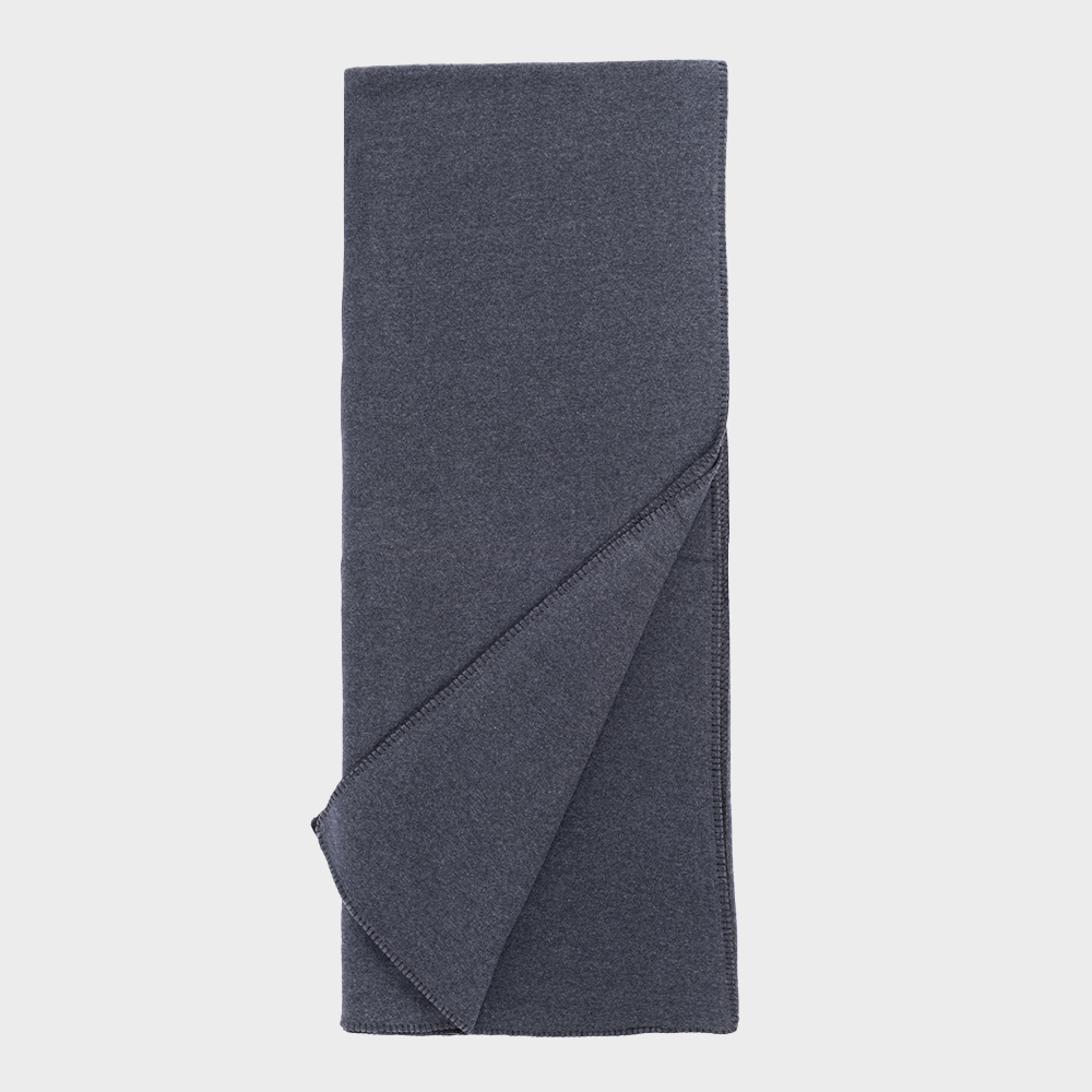 Ea104gsth | Amity Home Navy blue towel folded flat with one corner folded over to show the edge stitching