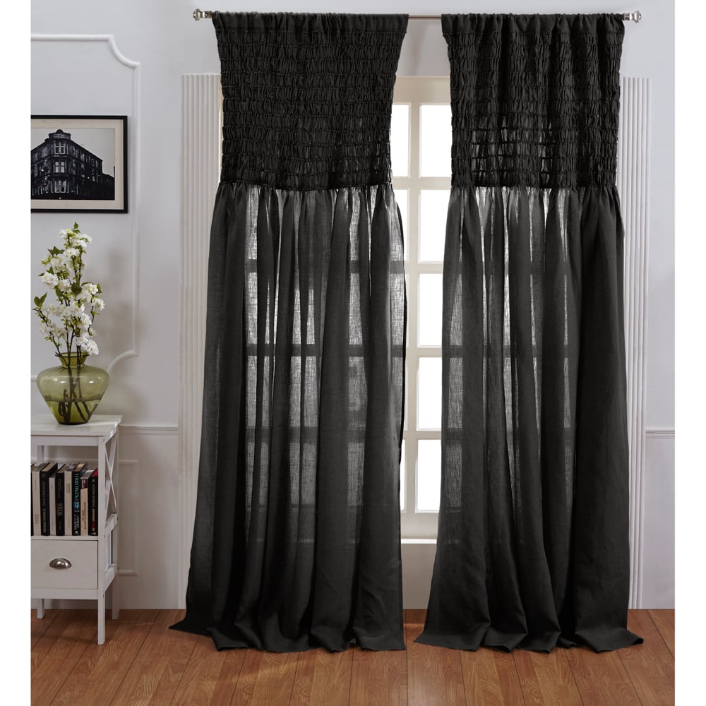 Ruchedlinencurtainasphal122751 | Amity Home