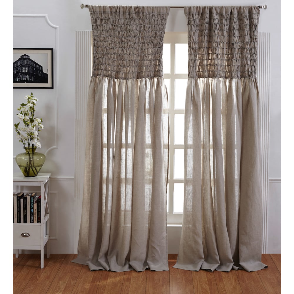 Ruchedlinencurtainnatura122871 | Amity Home