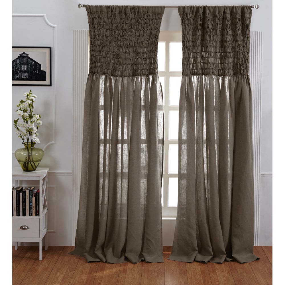 Ruchedlinencurtainwalnut123111 | Amity Home