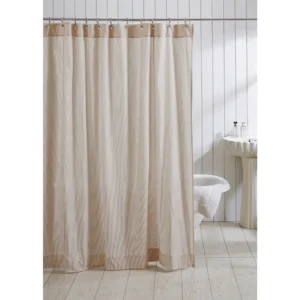 Cotton shower curtain taupe