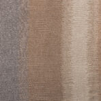 Close up of a textured beige brown woven fabric with wavy horizontal stripes