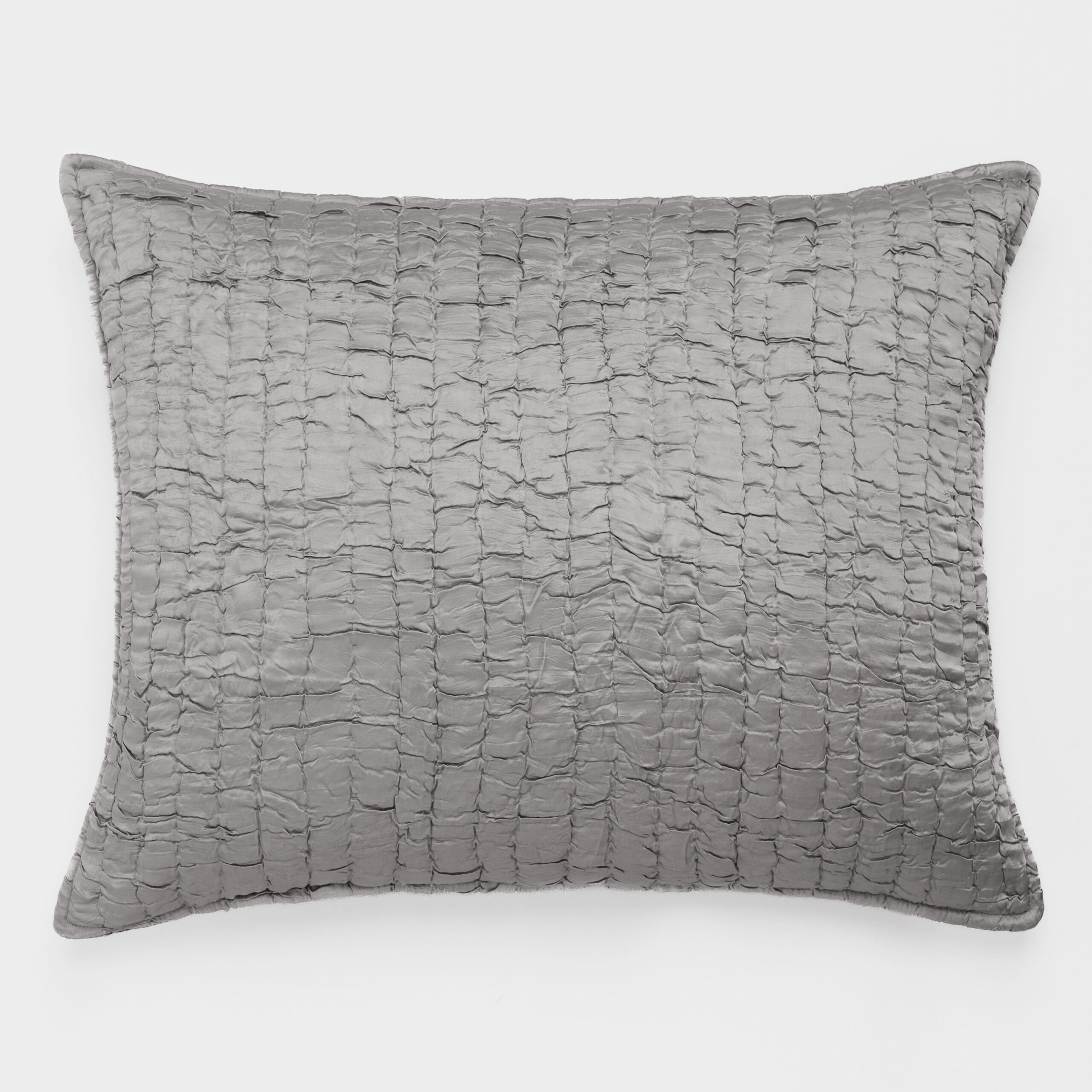 Cc776gdes6ah Low2 | Amity Home A textured rectangular quilted pillow with a wrinkled fabric pattern on a white background