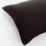Amity home ranier linen duvet cover in asphalt   frayed edge linen texture
