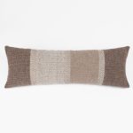 Amity home matias x long bolster in truffle   striped alpaca texture