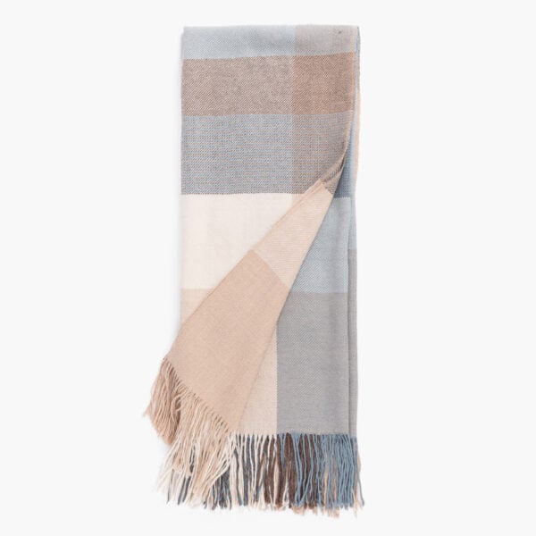 Amity Home Laka Throw in Mineral Plaid - Soft Alpaca Texture