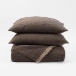 Amity home celeste coverlet in chestnut   textured weave with fringe