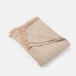 Amity home celeste super throw in wheat   fringe detail