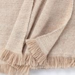 Amity home celeste super throw in wheat   woven texture with fringe