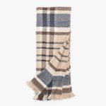 Amity home cody throw in steel blue plaid   fringed alpaca weave