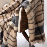 Amity home cody alpaca throw in steel blue plaid   fringed edges