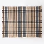 Amity home cody throw in steel blue plaid   fringed edges