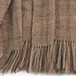 Amity home alma throw in mushroom   textured alpaca weave with fringes