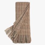 Amity home alma throw in mushroom plaid   woven alpaca texture