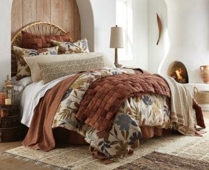 Amity home adair  kai collection in earthy floral   botanical print bedding