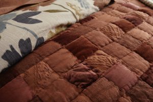 Amity home adair  kai collection in brown patchwork   multi textured squares