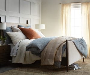 Amity home andre  fairchild collection in blue grey   layered geometric pattern