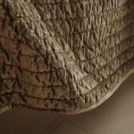 Amity home aurora  andrea collection in taupe   shirred velvet texture