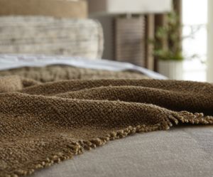 Amity home aurora  andrea collection in warm brown   bouclé texture