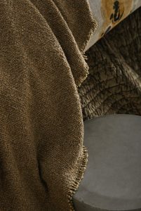 Amity home aurora  andrea throw in olive brown   textured boucle weave