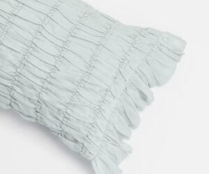 Amity home ruched lumbar pillow in seaglass   ruched texture