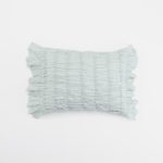 Amity home ruched lumbar pillow in seaglass   textured ruffles