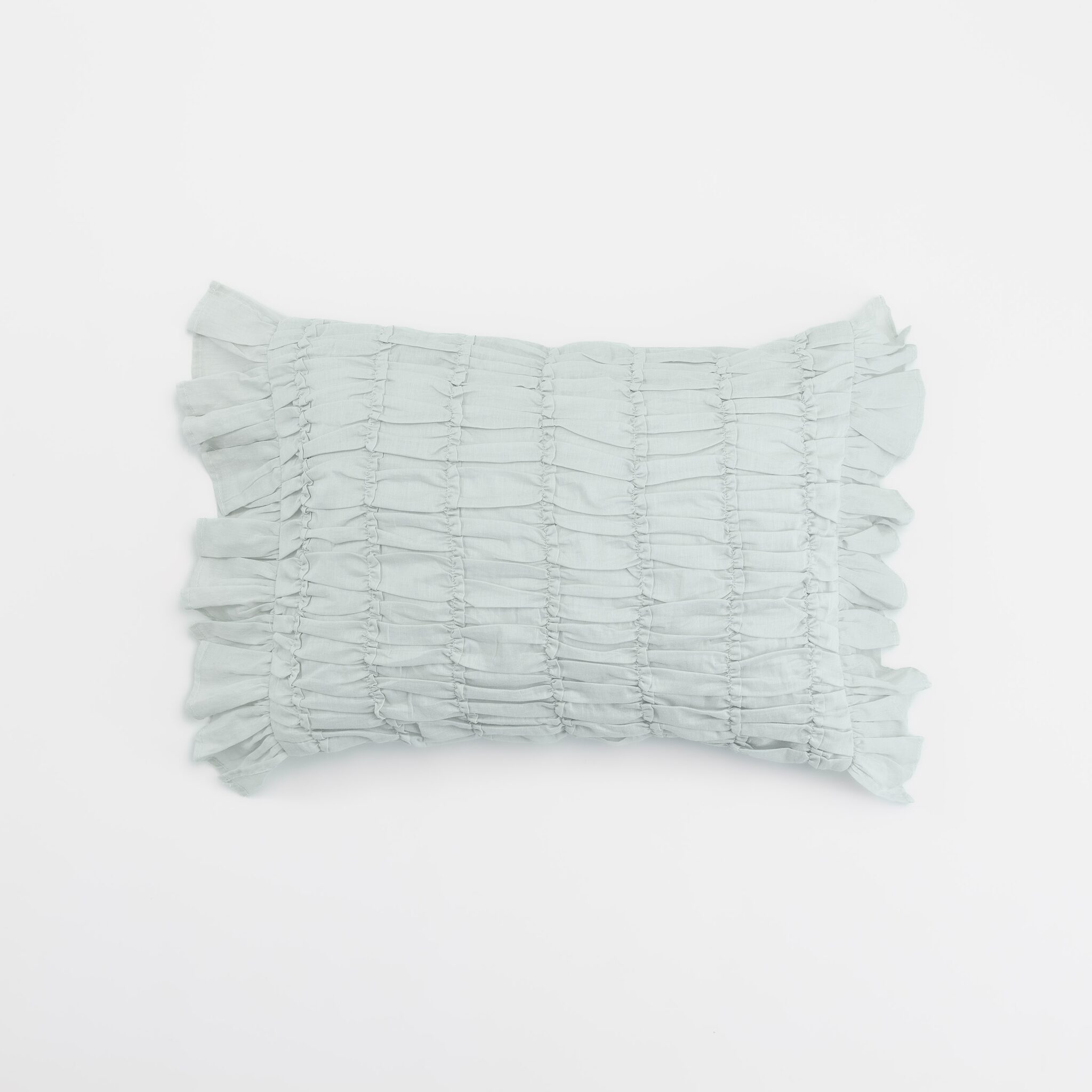 Bc532s169 | Amity Home Amity home ruched lumbar pillow in seaglass textured ruffles