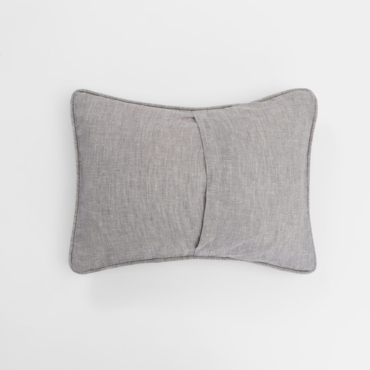 Amity home catalina lumbar pillow in grey chambray   piped edges