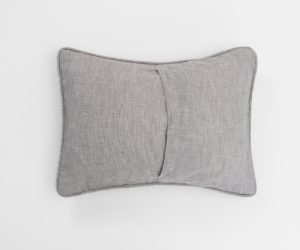 Amity home catalina lumbar pillow in grey chambray   piped edges