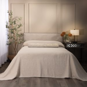 Amity home basey bedspread in natural   crinkled fabric texture