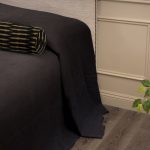 Amity home ranier linen bedspread in asphalt   soft linen texture