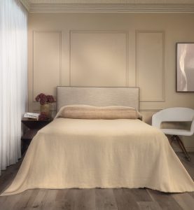 Amity home ranier linen bedspread in natural   raw edge linen texture