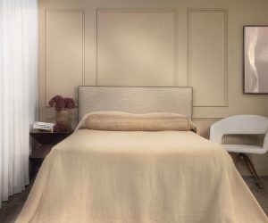 Amity home ranier linen bedspread in natural   raw edge linen texture