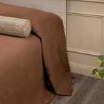 Amity home ranier linen bedspread in saddle   soft textured fabric